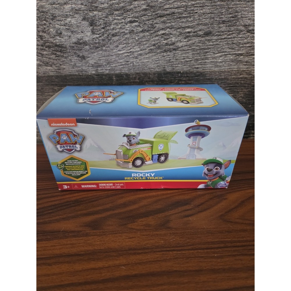 Paw Patrol Rocky Recycle Truck Vehicle & Figure Toy  Spin Master - NEW